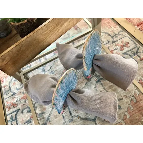 Vintage Hand-Carved wooden Fish Napkin Rings, Holder, Blue Fish, Set of Four - Picture 5 of 9